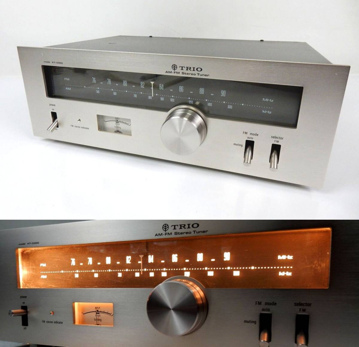 【TRIO】 トリオ SOLID STATE AM-FM Stereo Tuner model KT-3300 通電/受信/出音確認 中古品 JUNK 現状渡し 一切返品不可拍卖