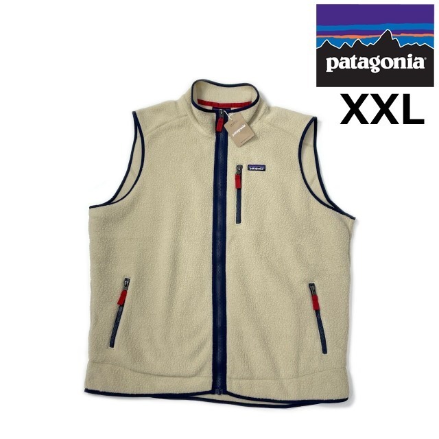 売切り【正規新品】patagonia パタゴニア◆RETRO PILE VEST ベスト US購入 アウトドア キャンプ ロゴパッチ(XXL)ベージュ 190124-7326拍卖
