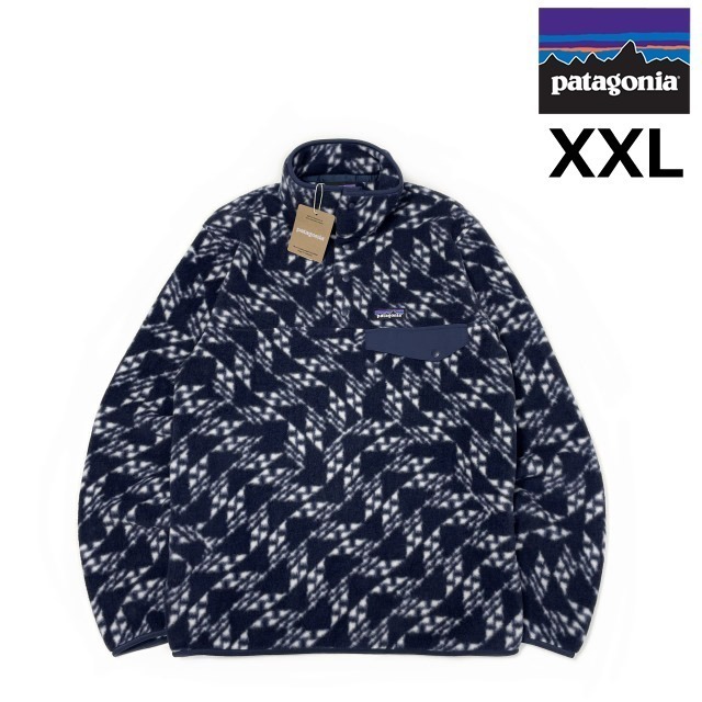売切り【正規新品】patagonia パタゴニア◆LIGHTWEIGHT SYNCHILLA SNAP-T PULLOVER フリース US購入 アウトドア(XXL)紺 総柄190124-9279拍卖