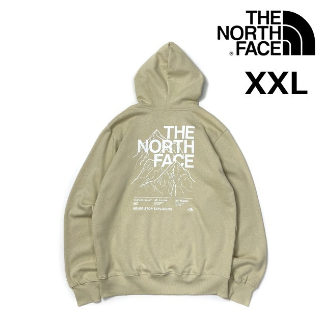 売切り【正規新品】ノースフェイス NOVELTY GRAPHIC HOODIE プルオーバー パーカー US限定 ハーフドームロゴ (XXL)ベージュ 181130-33拍卖