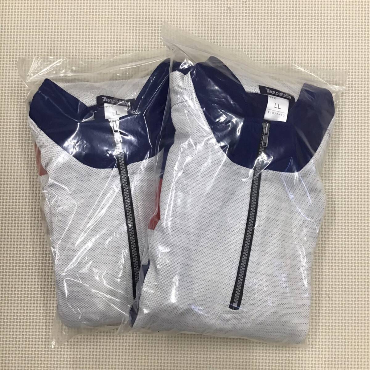 W407 未使用品【marutaka】スクール スポーツウェア サイズ LL 2枚 /青×グレー×赤/長袖/ロングスリーブ/ジャージ/中学生/高校生/男女兼用拍卖