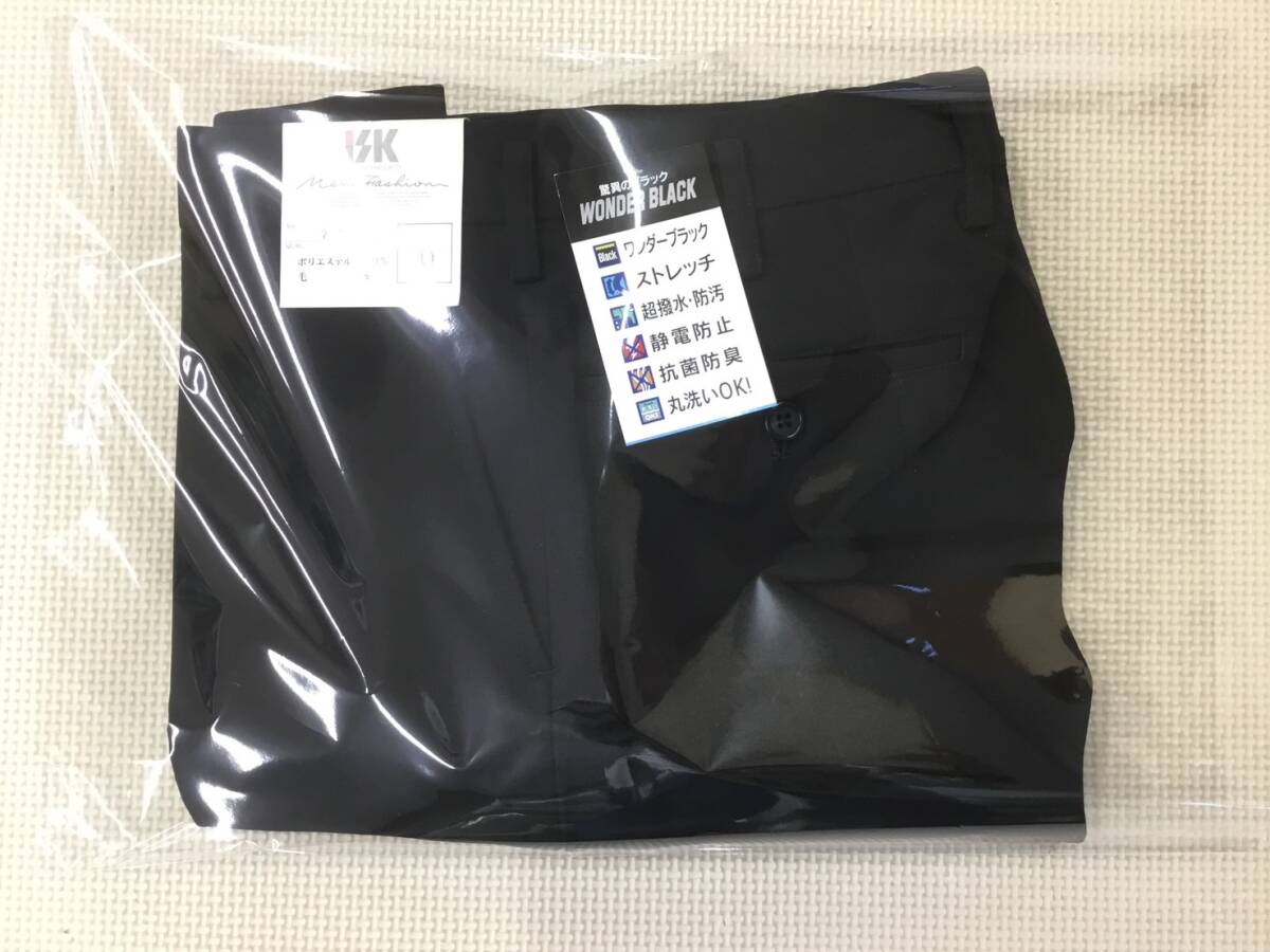 S1686 新品【ISK】 男子 スクールユニフォーム ズボン サイズ W70/黒/スリ―シーズン/裾加工未処理/中学生/高校生/学生服/フォーマル拍卖