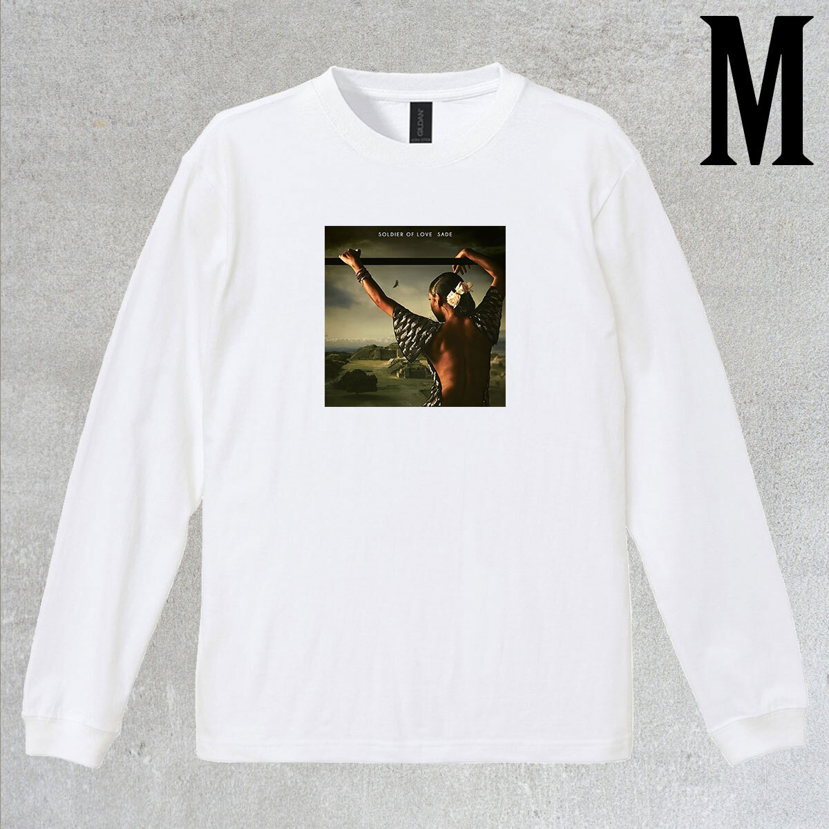 シャーデー SADE SOLDIER OF LOVE フォトプリント リブ付き 長袖 Tシャツ ロンT キレイめ カジュアル 6.0oz コットン100% ユニセックス M拍卖