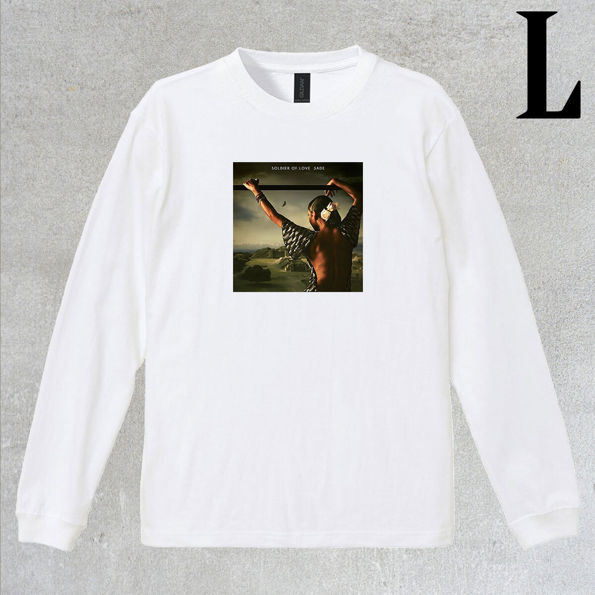 シャーデー SADE SOLDIER OF LOVE フォトプリント リブ付き 長袖 Tシャツ ロンT キレイめ カジュアル 6.0oz コットン100% ユニセックス L拍卖