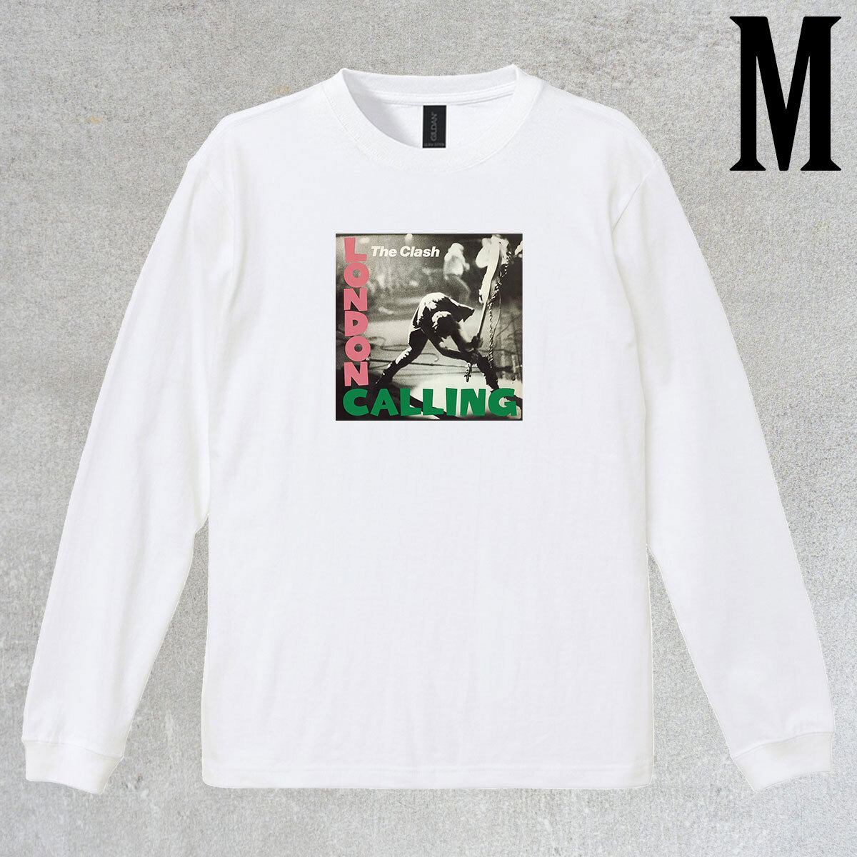 クラッシュ the Clash ロンドンコーリング LONDON CALLING 柄 フォトプリント リブ付き 長袖 Tシャツ ロンT Tシャツ 6.0oz コットン100%拍卖