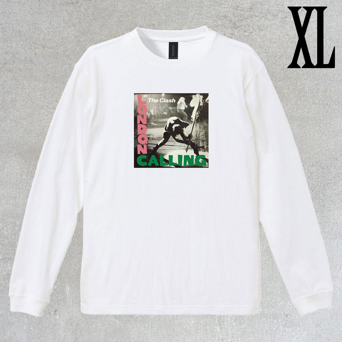クラッシュ the Clash ロンドンコーリング LONDON CALLING 柄 フォトプリント リブ付き 長袖 Tシャツ ロンT Tシャツ 6.0oz コットン100% XL拍卖