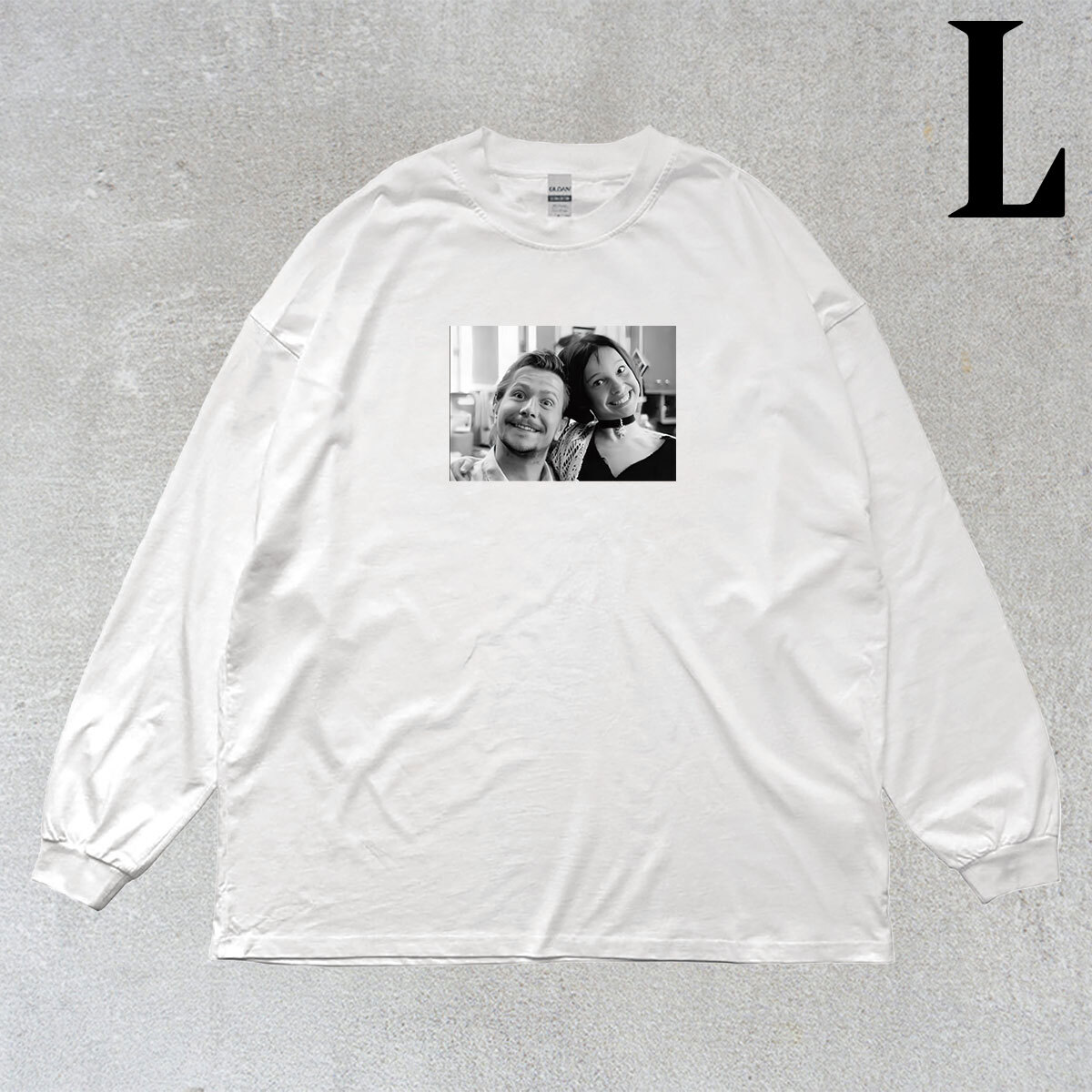 『 映画 LEON 』マチルダ ノーマン オフショット 柄 フォトプリント リブ付き 長袖 Tシャツ ロンT Tシャツ 6.0oz コットン100% L拍卖