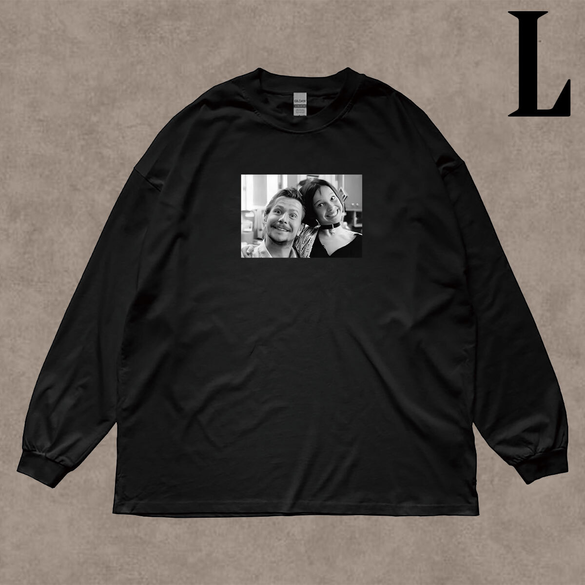 『 映画 LEON 』マチルダ ノーマン オフショット 柄 フォトプリント リブ付き 長袖 Tシャツ ロンT Tシャツ 6.0oz コットン100% L拍卖