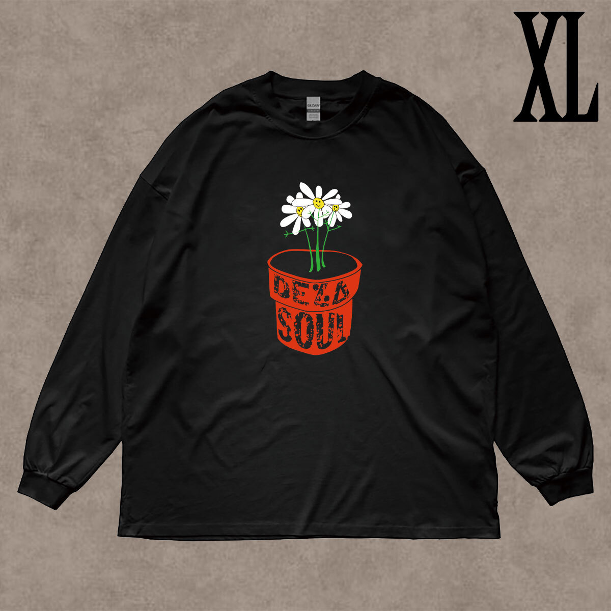 デラソウル De La Soul 柄 イラストプリント リブ付き 長袖 Tシャツ バックプリント ロンT Tシャツ 6.0oz コットン100% XL拍卖