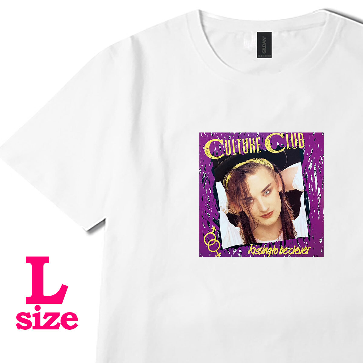 カルチャークラブ Culture Club Kissing To Be Clever プリント Tシャツ キレイめ カジュアル 半袖 6.0oz コットン100% ユニセックス L拍卖