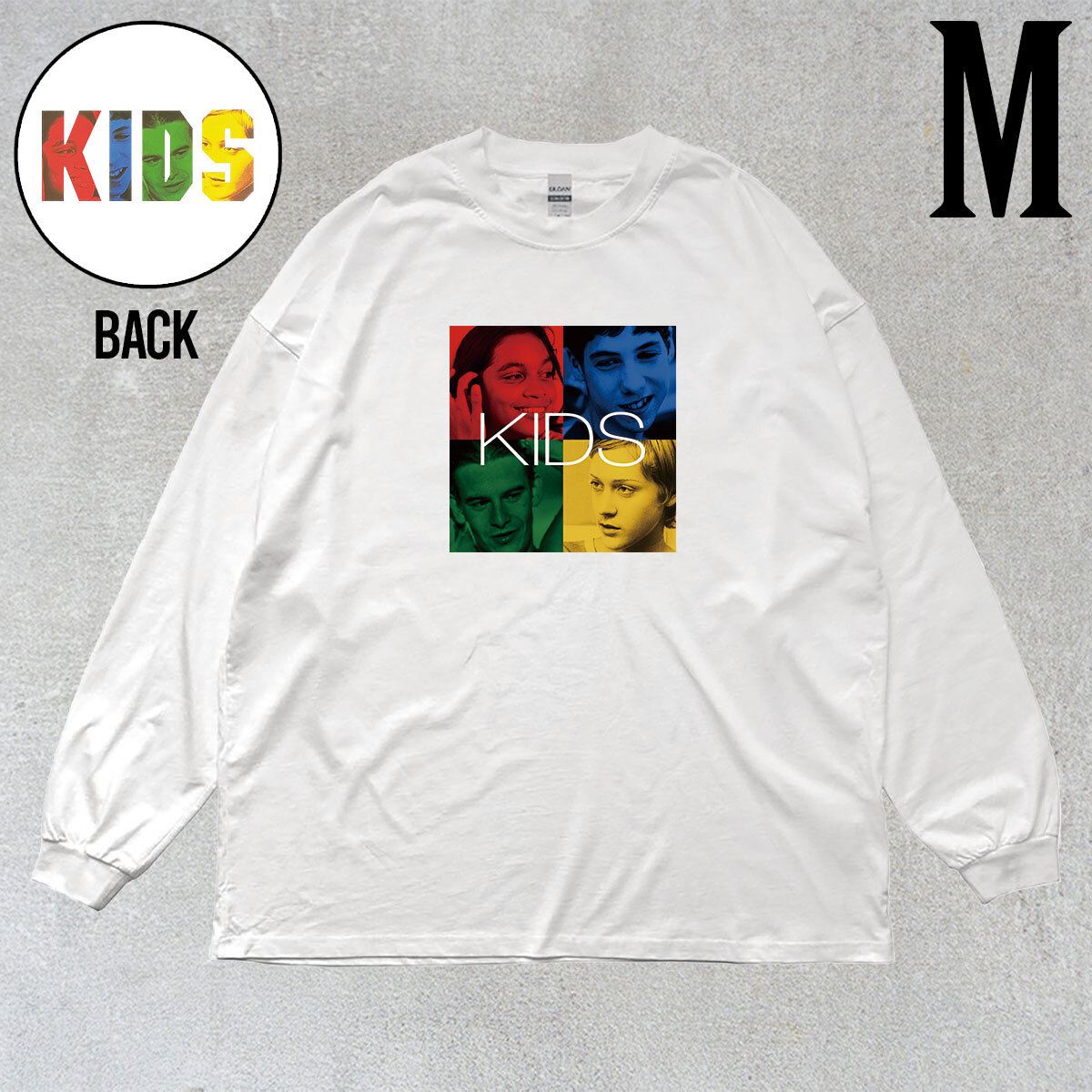 映画 キッズ KIDS フォトプリント リブ付き 長袖 Tシャツ ロンT キレイめ カジュアル ユニセックス 6.0oz コットン100% ホワイト M拍卖