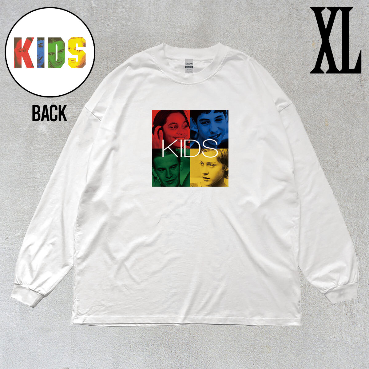 映画 キッズ KIDS フォトプリント リブ付き 長袖 Tシャツ ロンT キレイめ カジュアル ユニセックス 6.0oz コットン100% ホワイト XL拍卖