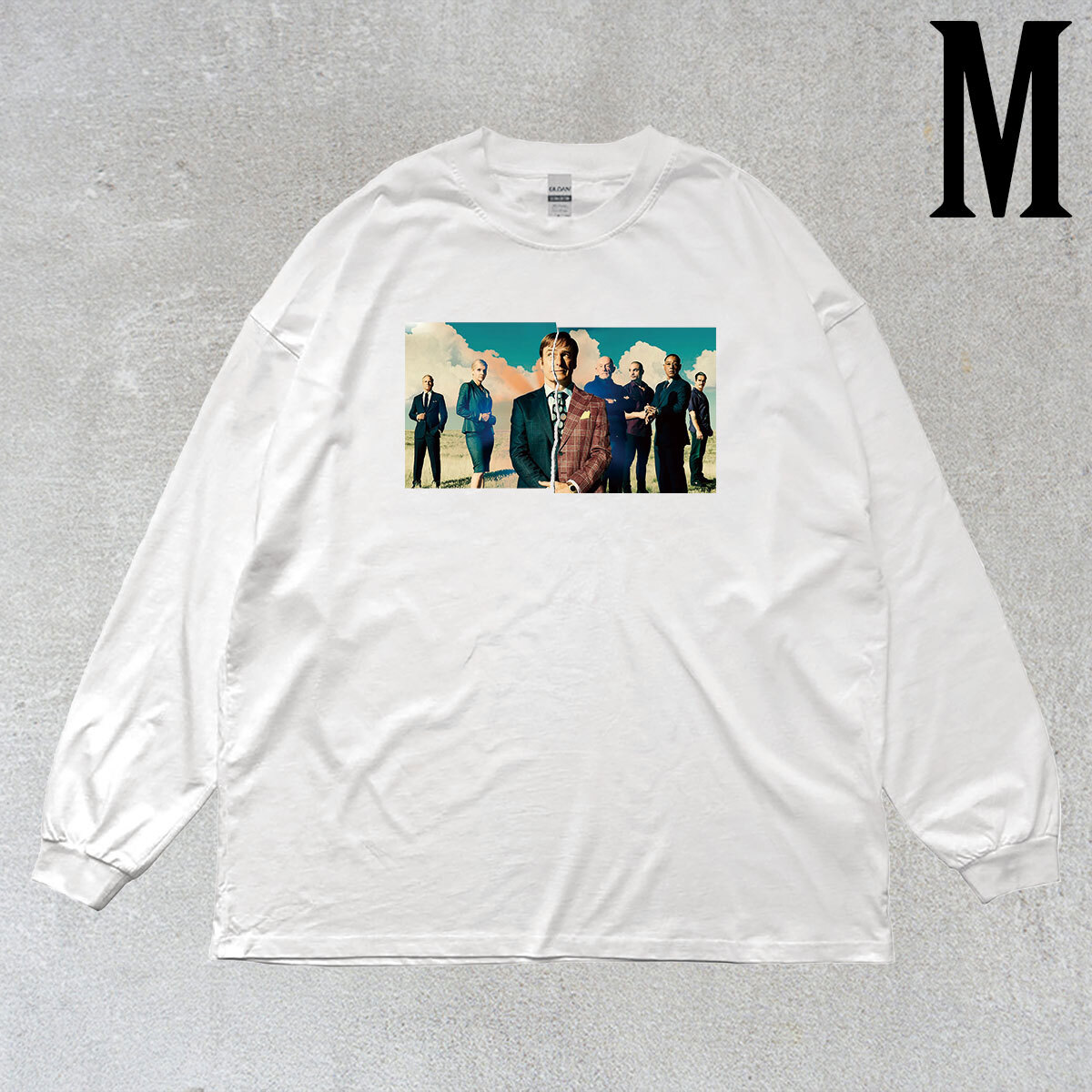 ベター コール ソウル Better Call Saul フォトプリント リブ付き 長袖 Tシャツ ロンT 6oz コットン100% キレイめ カジュアル シロ M拍卖