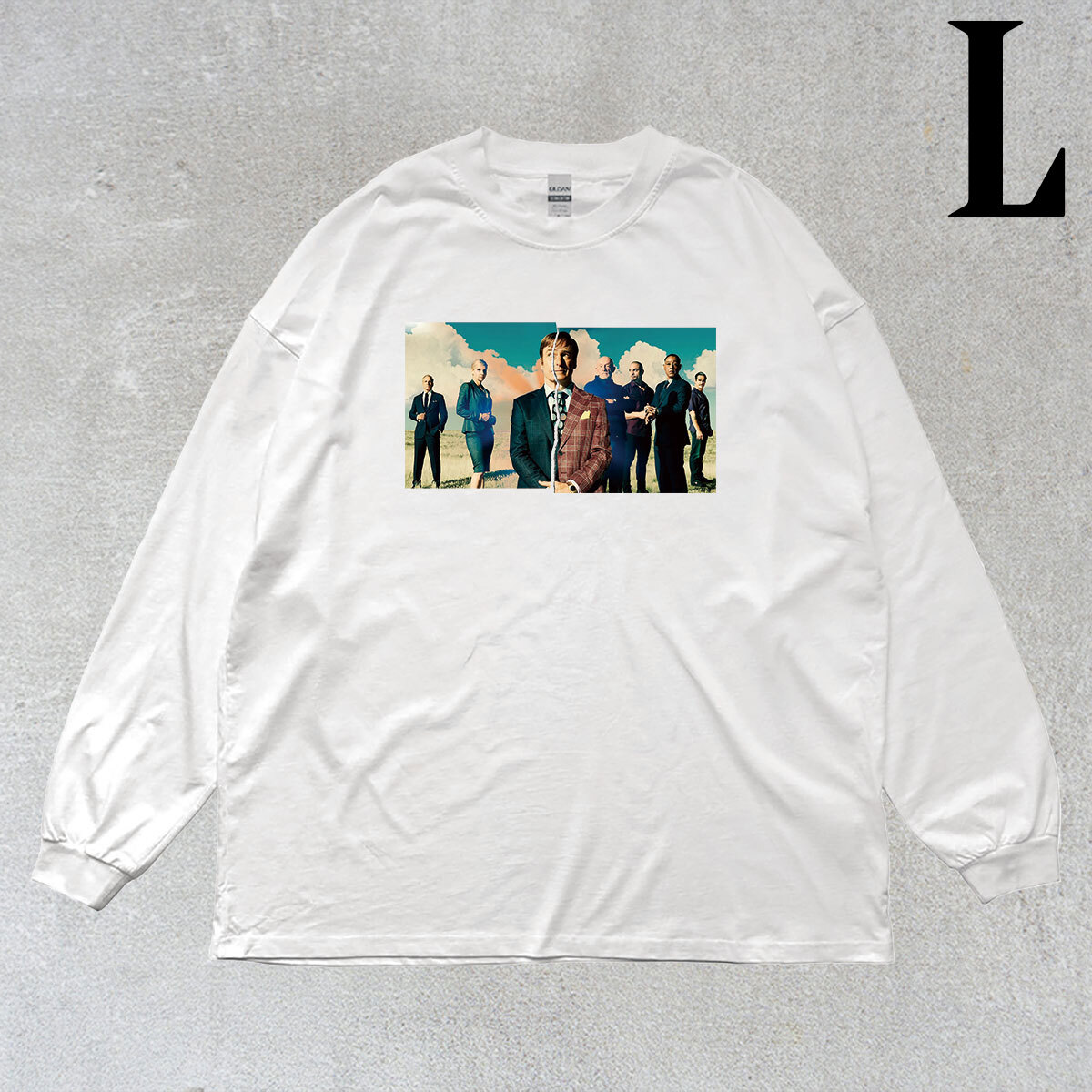 ベター コール ソウル Better Call Saul フォトプリント リブ付き 長袖 Tシャツ ロンT 6oz コットン100% キレイめ カジュアル シロ L拍卖