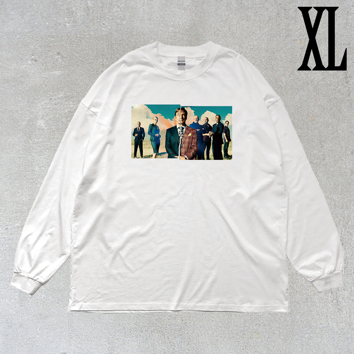ベター コール ソウル Better Call Saul フォトプリント リブ付き 長袖 Tシャツ ロンT 6oz コットン100% キレイめ カジュアル シロ XL拍卖