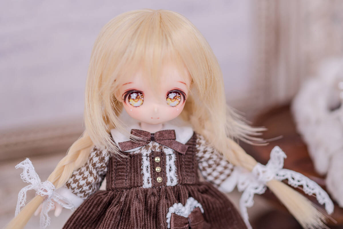 ◆◇MIMIEL◇◆4インチウィッグ/三つ編みおさげヘア・ブロンド系カラー/ミニスウィーツドール/OBヘッド ※ウィッグのみ拍卖