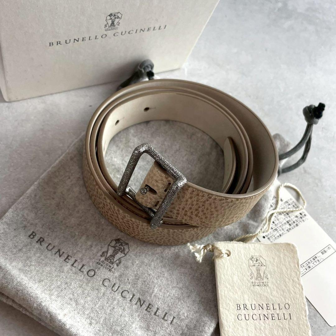 【極美品/タグ付き/箱付き】Brunello Cucinelli ブルネロクチネリ ベルト レザー 高級感◎ メンズ レディース 超希少拍卖