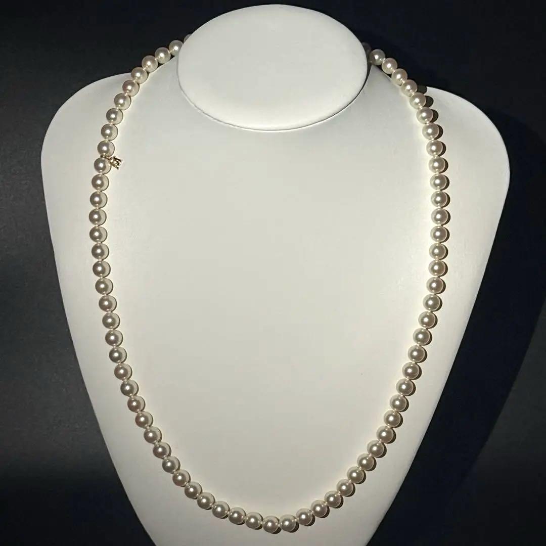 【花珠級/K14】MIKIMOTO ミキモト パール ネックレス Mチャーム 7.1~7.3mm 40.7g 57cm k14 本真珠拍卖