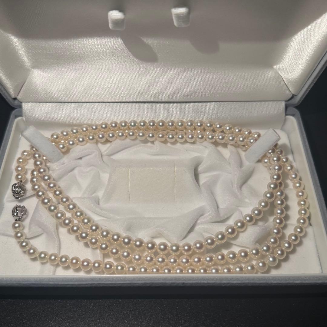 【花珠級/K18/108cm】MIKIMOTO ミキモト パール ネックレス インフィニティ ネックレス 白 本真珠 5.6mm~5.9mm 51.5g オペラ拍卖