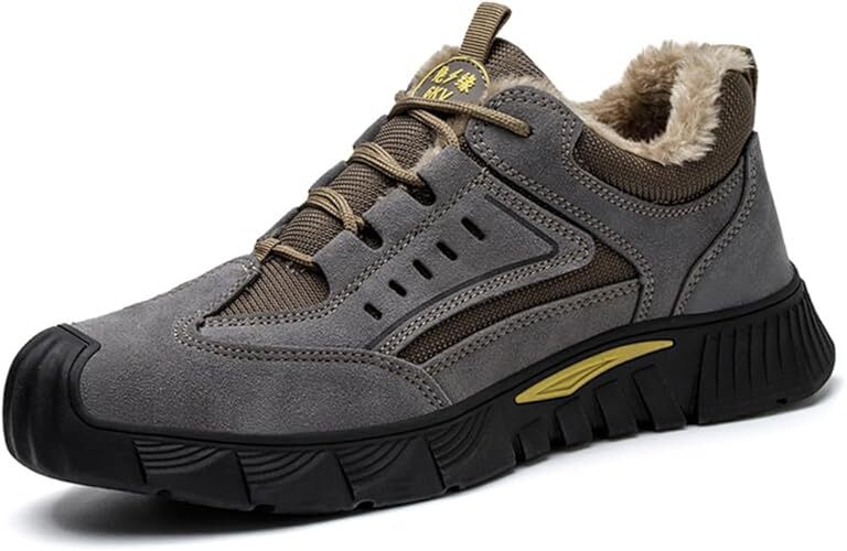 防寒安全靴 ボア付き 作業靴 防水 ローカット 裏起毛 冬用 踏み抜き防止 防寒用 軽量 サイズ:27cm拍卖