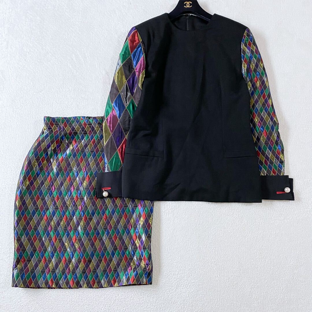 即決◆希少 GIANNI VERSACE ジャンニヴェルサーチ vintage ヴィンテージ セットアップスーツ ジャケット スカート ジャガード 拍卖