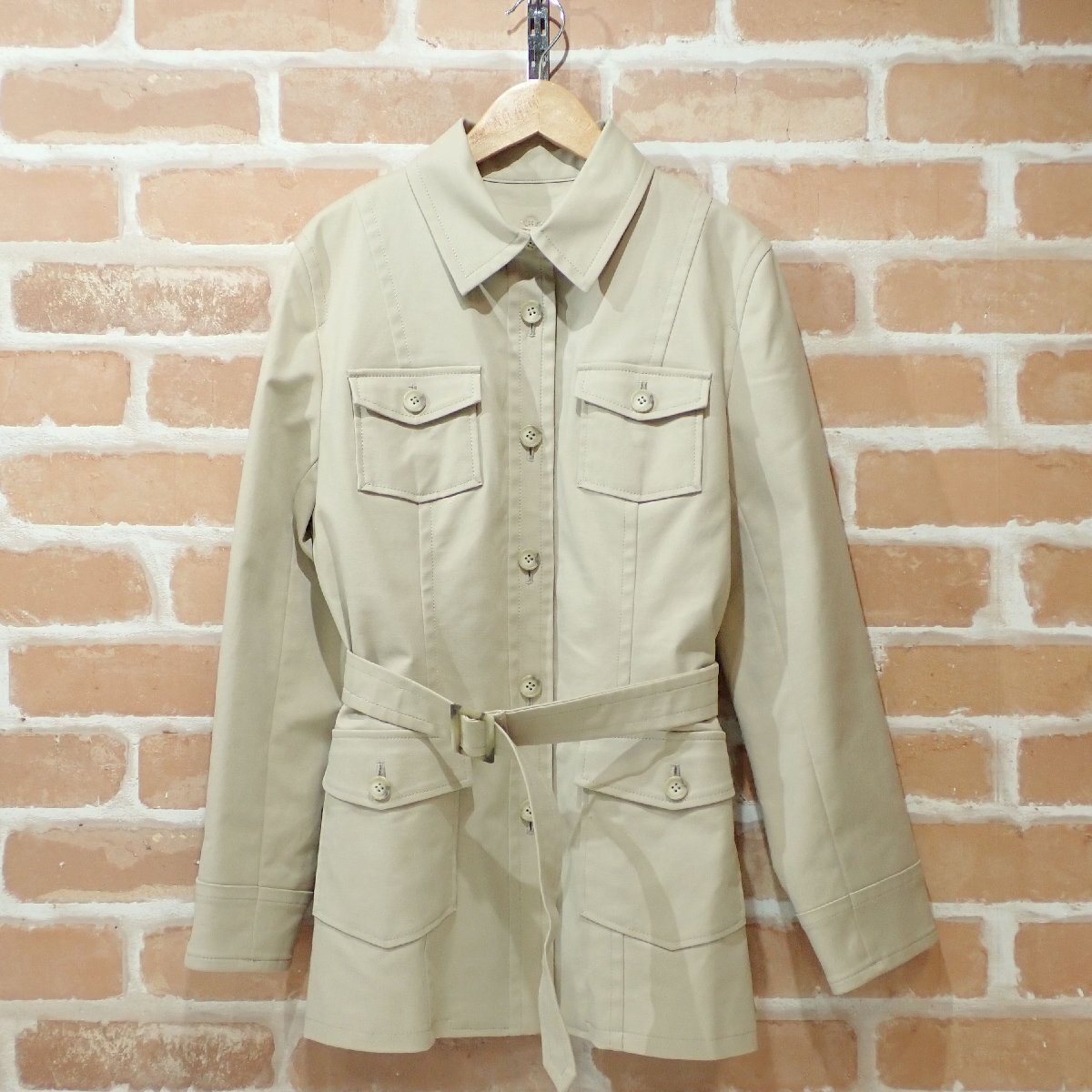 A446 LANCEL ランセル ジャケット コート ライトアウター 軽アウター ET72A519 サイズ38 ライナー付 ベルト付 タグ有 日本製 古着拍卖