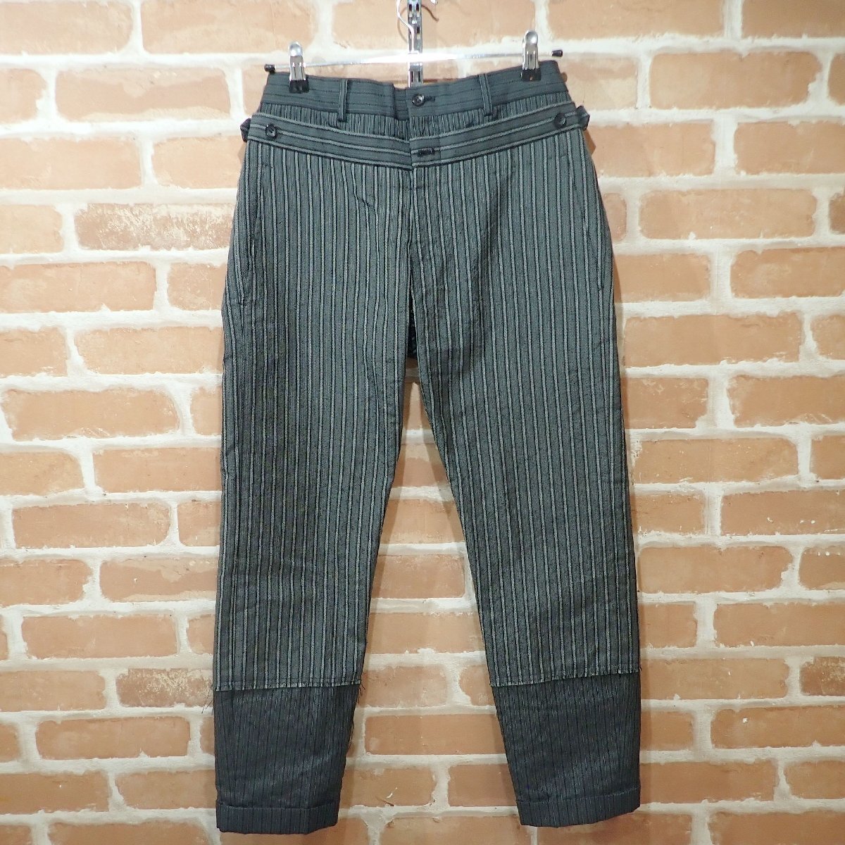 A475 美品 COMME des GARCONS HOMME PLUS コムデギャルソン オムプリュス 2003SS ストライプ柄パンツ PI-P019 Sサイズ ヴィンテージ 古着拍卖