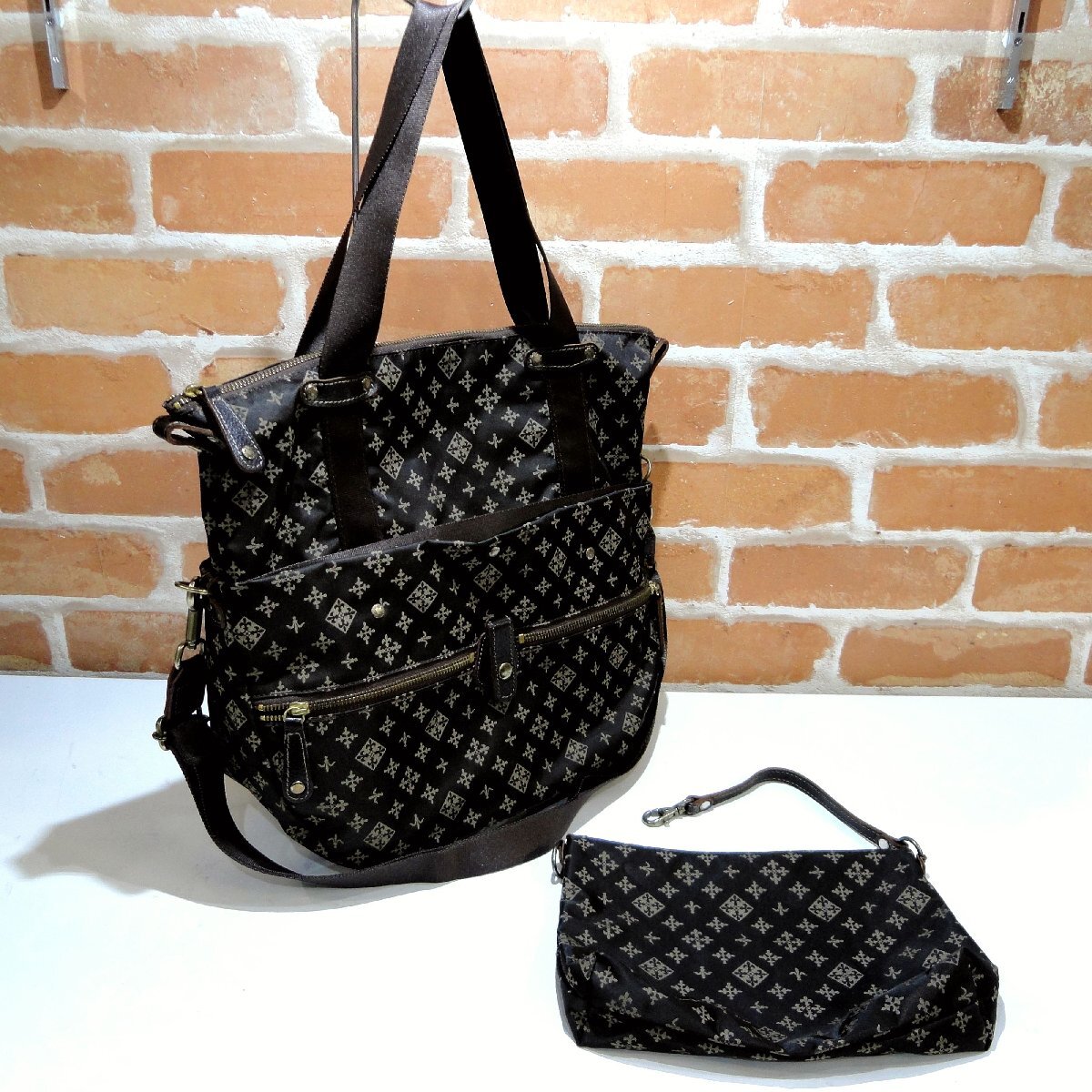 A523 ラシット russet ハンドバッグ ショルダーバッグ リュック 3way ポーチ付き拍卖