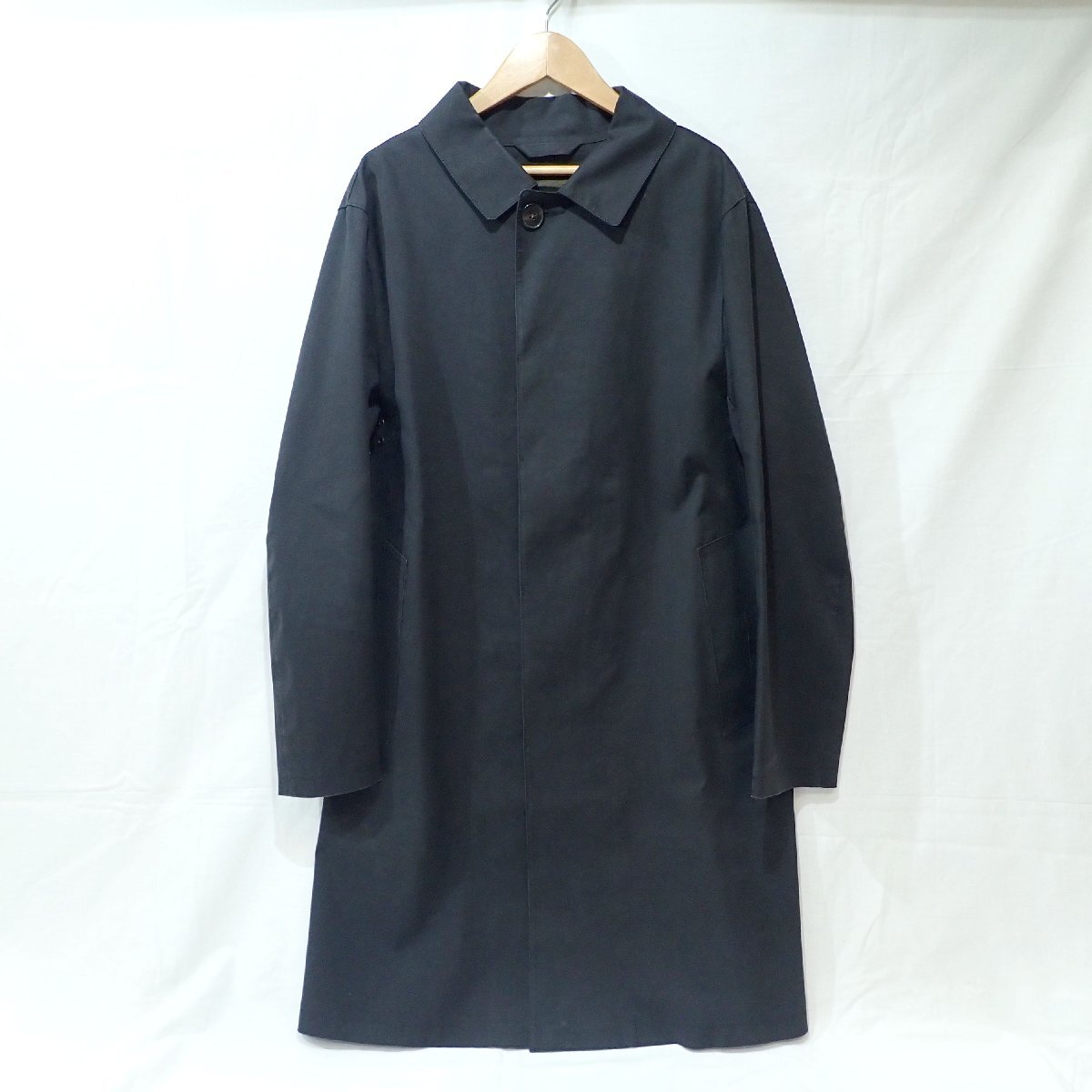 A514 難有 MACKINTOSH マッキントッシュ DUNKELD ダンケルド ゴム引き ステンカラーコート ブラック系 38サイズ 英国製 古着 メンズ服拍卖