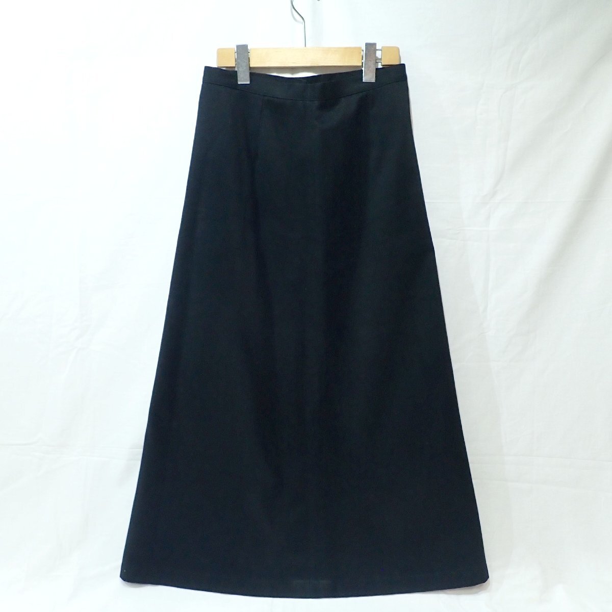 A540 美品 agnes b. アニエスべー ロングスカート 38サイズ M相当 ブラック系 コットン100% PARIS 日本製 フレアースカート 綿 古着拍卖