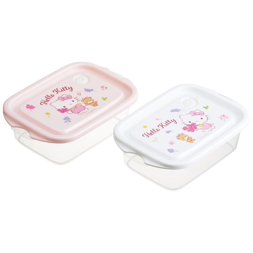 スケーター(Skater) シール容器 ハローキティ フラワーリース サンリオ 500ml 2P 抗菌 保存容器 おかず容器 日本製 FCN2W拍卖