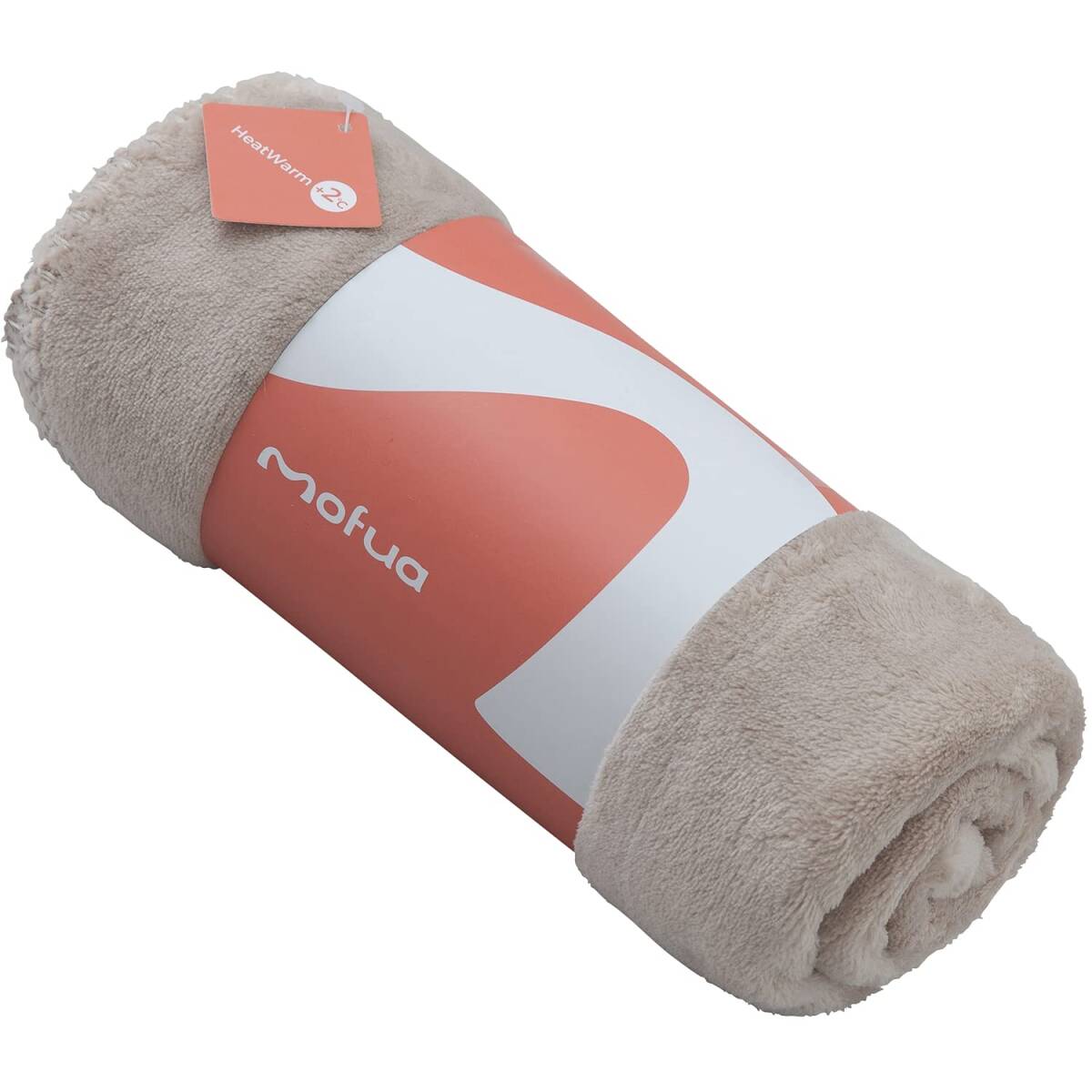 アクア(AQUA) mofua ひざ掛け ブランケット 70×100cm 冬用 グレージュ +2℃ 発熱タイプ Heatwarm 軽量 あったか拍卖