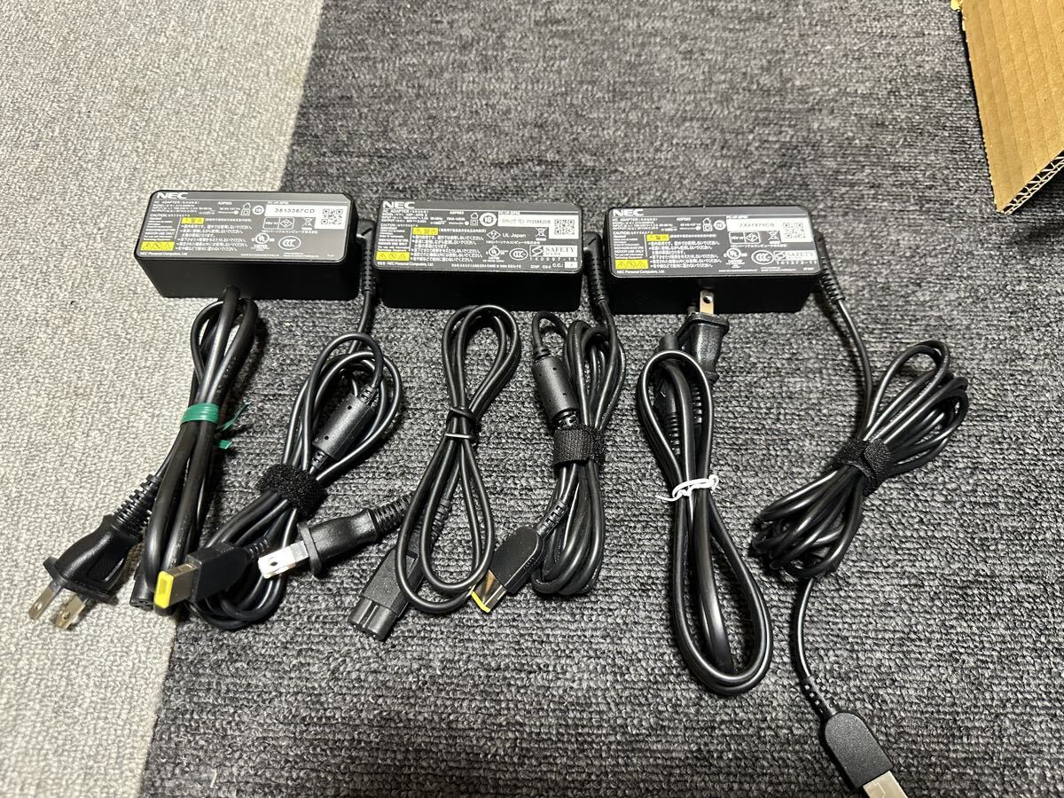 NEC ACアダプター PC-VP-BP98 20V 2.25A 45W 角コネクタ ノート PC用 ADP003 3個セット拍卖