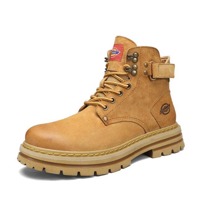 新入荷新品 ショートブーツ ワークブーツ メンズ エンジニアブーツ マーティンブーツ 作業靴 カジュアル イギリス風 黄色 26.0cm拍卖