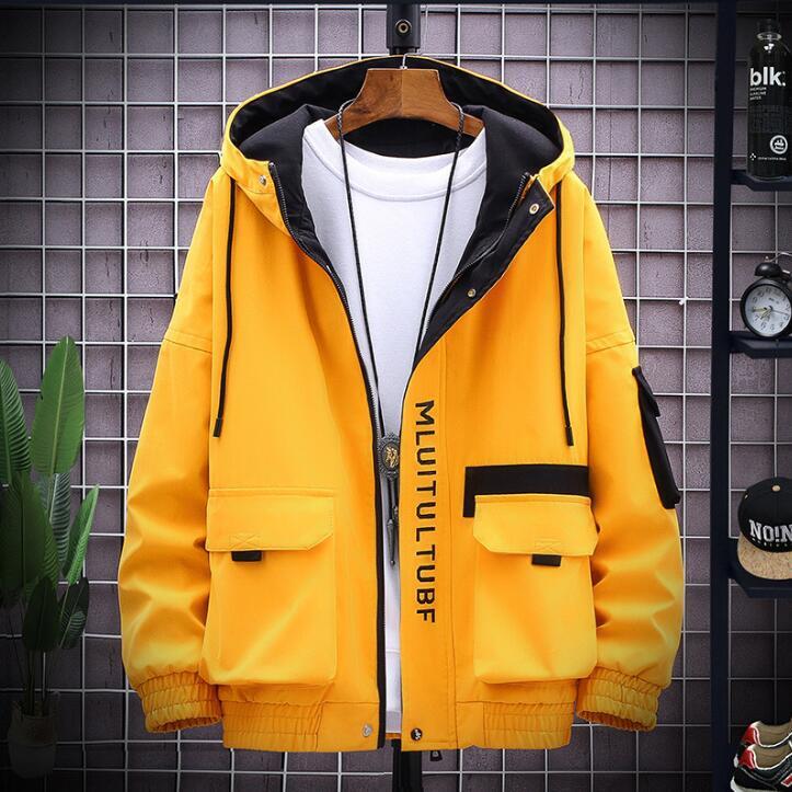 新入荷メンズ ジャンパー おしゃれ トップス トレンチコート 人気 カジュアル ゆったり アウター イエロー4XL拍卖