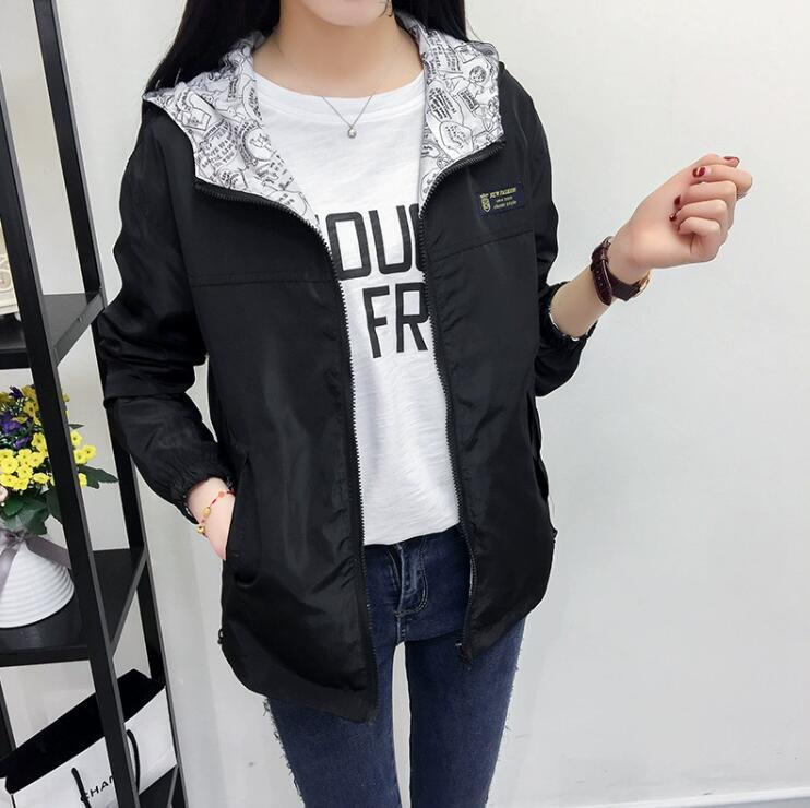 新入荷 両面着 マウンテンパーカー レディース 春 秋 日焼け止め フード付 ウィンドブレーカー 長袖 ブルゾン拍卖