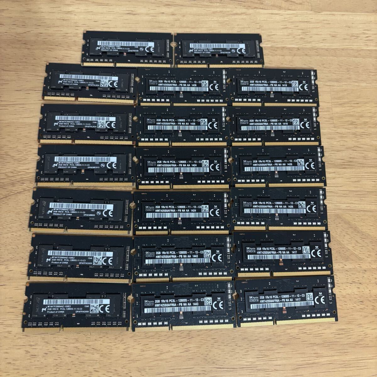ノートPC用 Micron & hynix PC3L-12800S 2GB 20枚拍卖