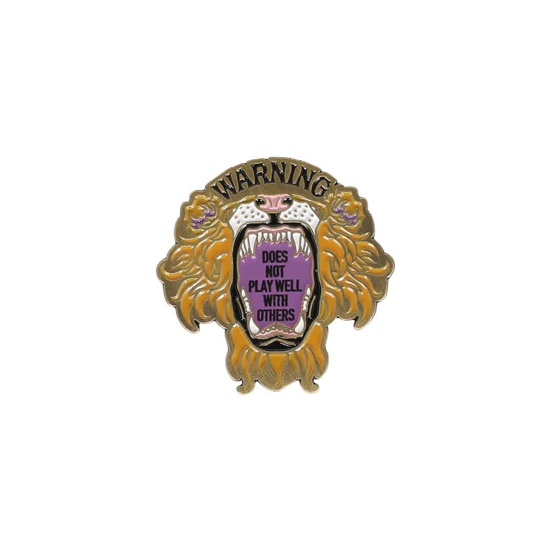 DULTON ダルトン★PINS WARNING LION ピンズ ワーニング ライオン★拍卖