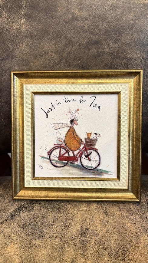 23.5x23.5cm●サムトフト アートフレーム「お茶の時間」●【 動物&癒しアート】<樹脂フレーム>拍卖