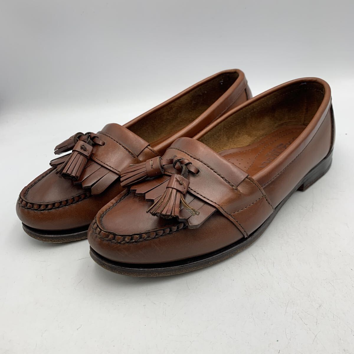 V728 USA製 COLEHAAN コールハーン タッセル ローファー ビジネスシューズ サイズ不明 約 23cm 〜 23.5cm ブラウン レザー拍卖