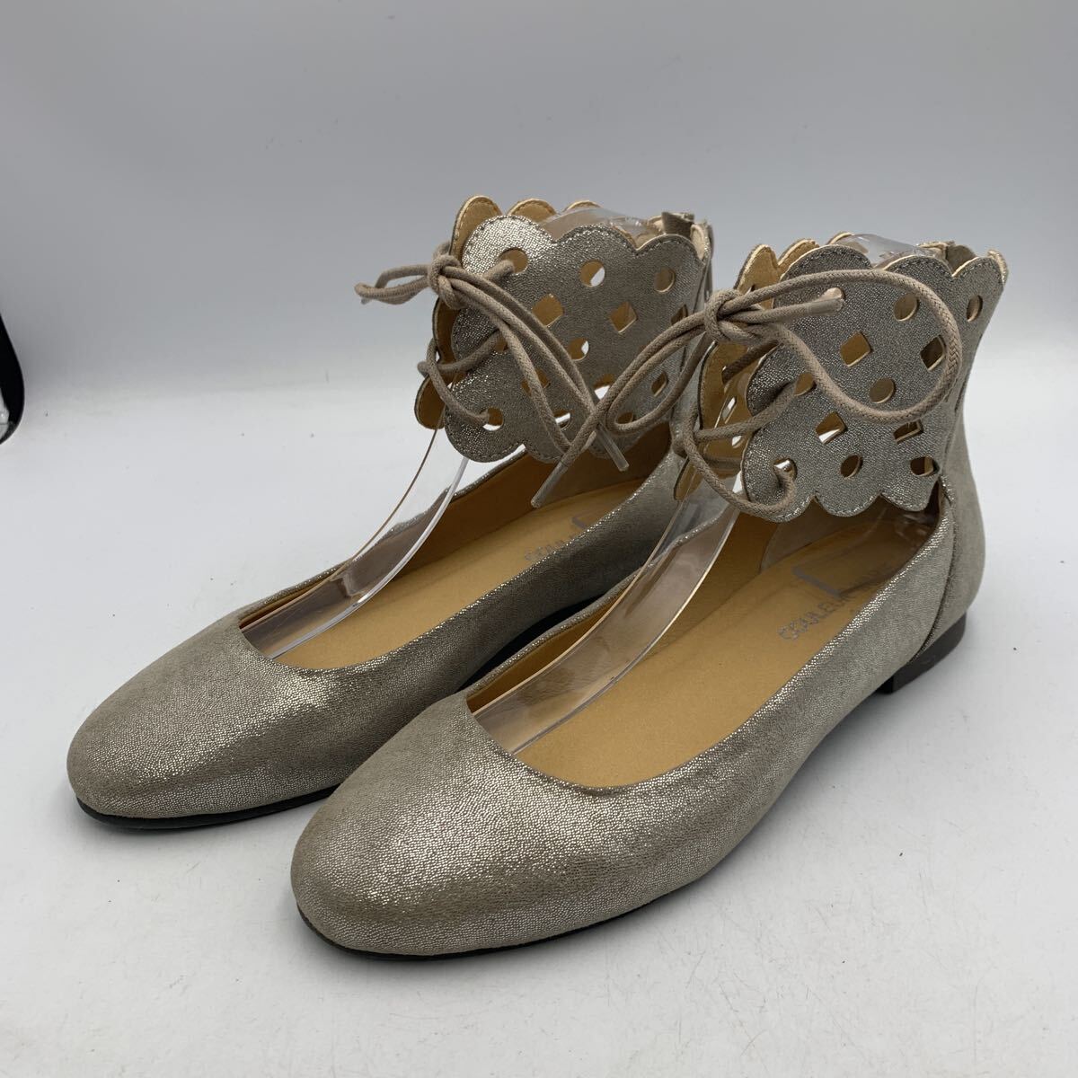 W195 COULEUR VARIE クロールバリエ レディース パンプス 24cm シルバー 拍卖