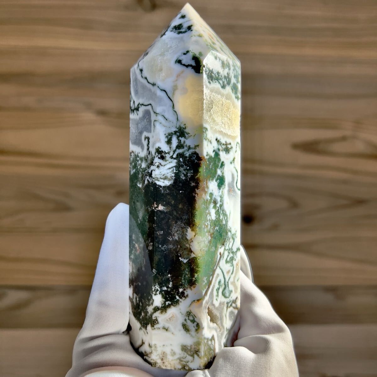 モスアゲート 苔瑪瑙 アフリカ産 ポイント 天然石 原石 鉱物 鉱物標本 標本 鉱石 石拍卖