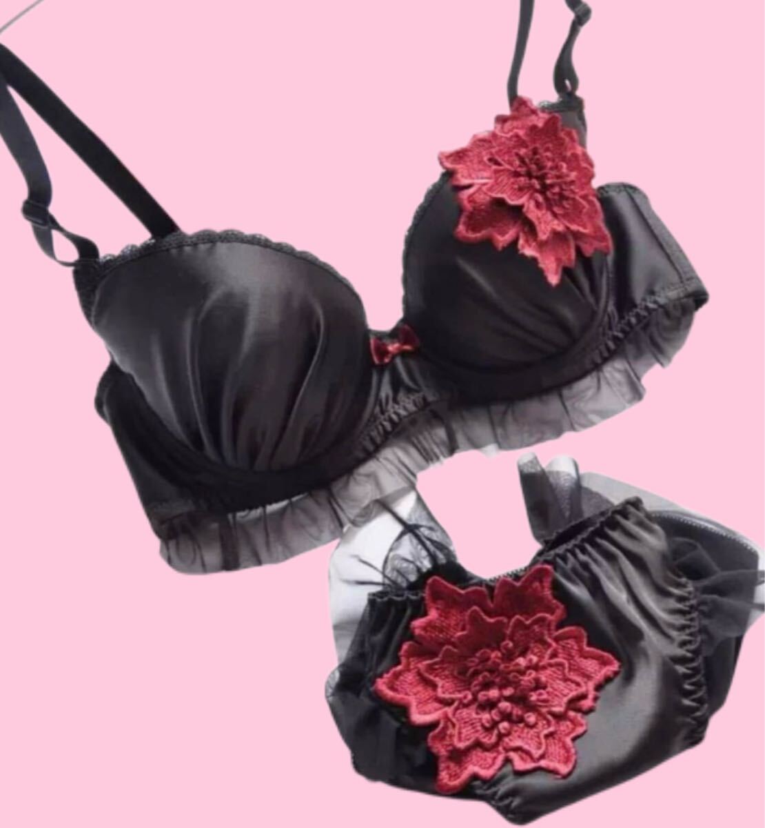◆新品◆ゴージャスなランジェリーD70黒色ブラジョーセット拍卖