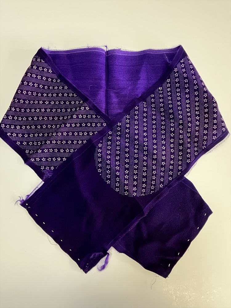 花とら●アンティーク和装小物 半衿 半襟 濃紫 小花 リメイク 素材 細工用にも 250920拍卖