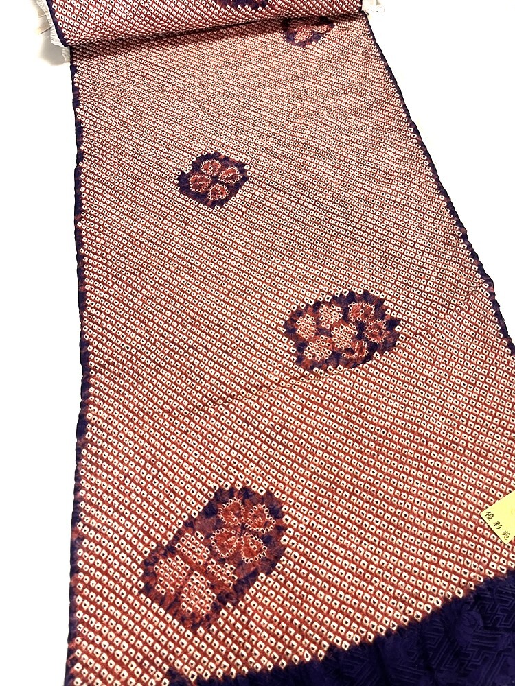 花とら●アンティーク反物 総絞り 未カット 小紋 250921拍卖