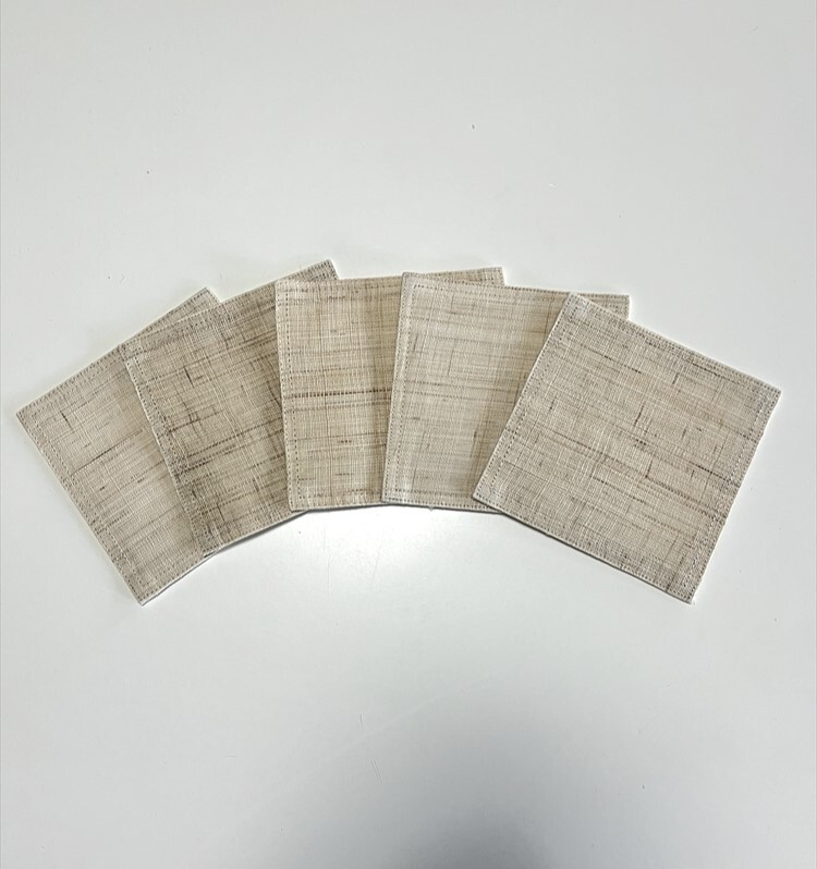 花とら●リサイクル小物 麻 コースター 5枚まとめて 未使用品 美品 生成り 幡 251013-01拍卖