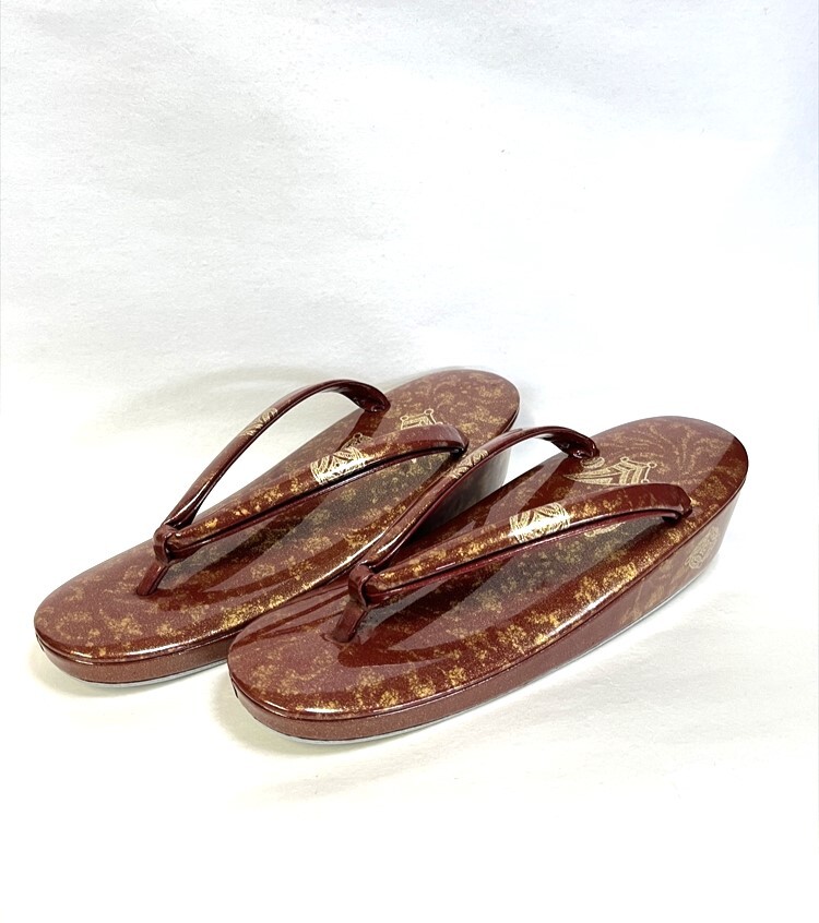 花とら●リサイクル和装小物 草履 辻屋本店 未使用 超美品 宝尽くし 23.5cm 250921拍卖