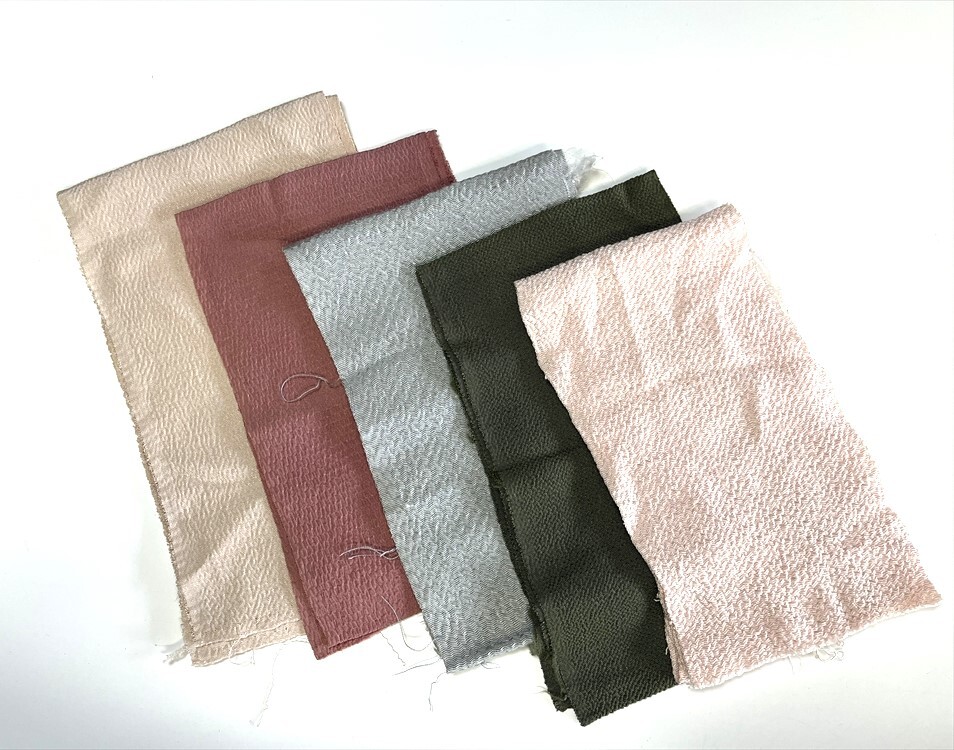 花とら●リサイクル和装小物 半衿 半襟 無地 5枚まとめて リメイク 素材 細工用にも 250920-03拍卖