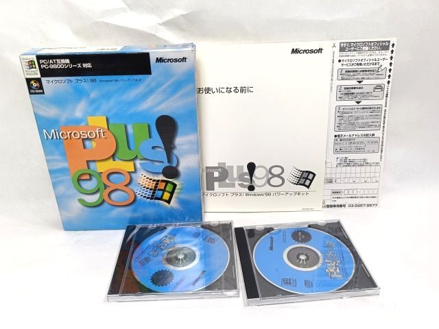 ◆Windows98 Microsoft PLUS 98 CD-ROM 2枚 1枚 未開封 PC/AT互換機/Win98 マイクロソフト プラス拍卖