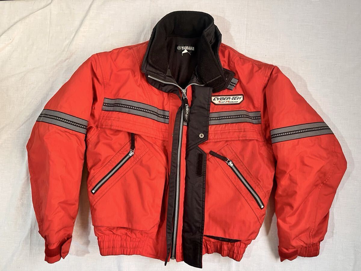 ③【古着】YAMAHA ヤマハ CYBER-TEX サイバーテックス バイクジャケット Lサイズ 赤 防寒 旧モデル拍卖